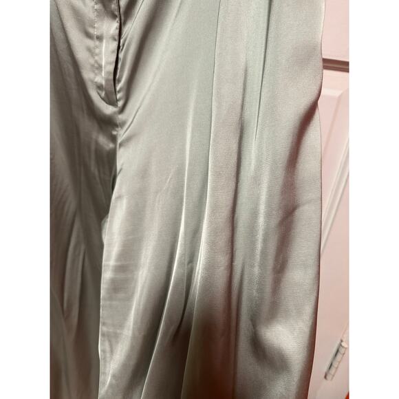 Abercrombie and Fitch Satin Tailored Wide Leg Pant Sage Size 33 Long - Picture 7 of 10